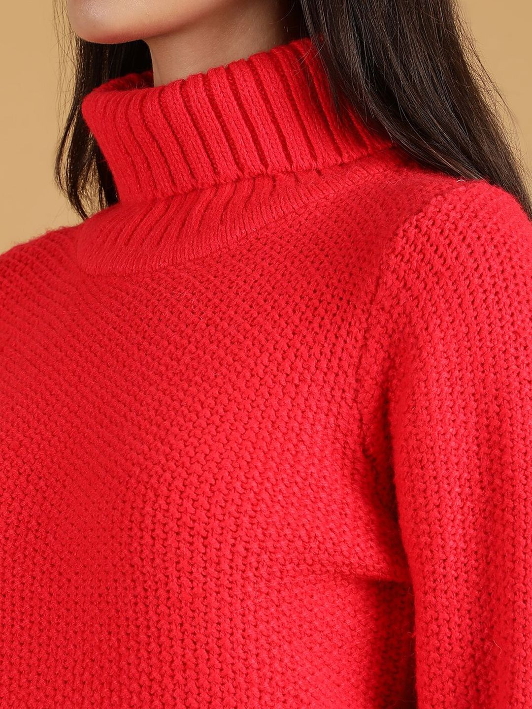 Kotty Women Turtle Neck Cotton Pullover Sweater