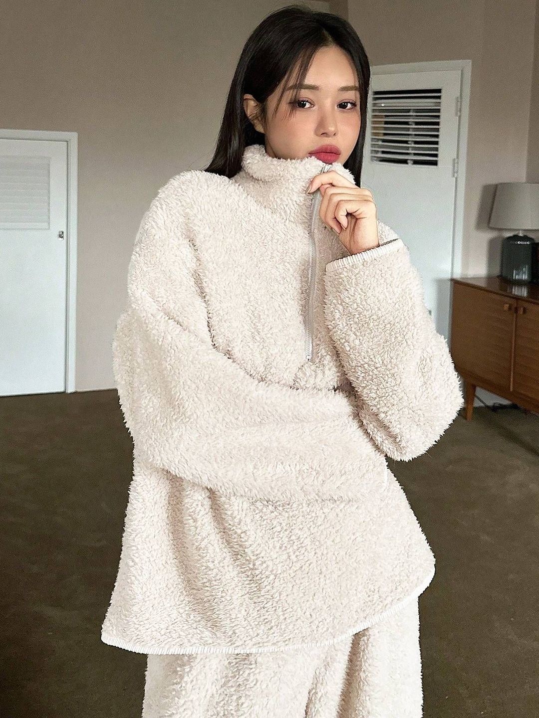 Kotty Women High Neck Solid Night Suit