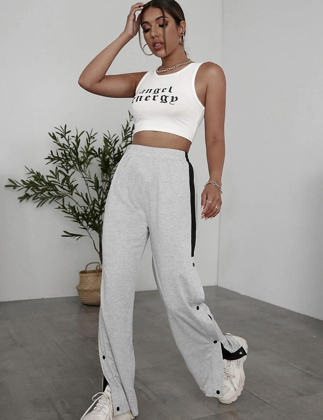 Kotty Womens Relaxed-Fit Mid-Rise Track Pants 