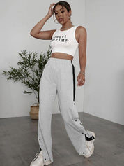 Kotty Womens Relaxed-Fit Mid-Rise Track Pants 