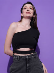 Kotty Women Solid One Shoulder Top