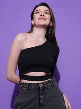 Kotty Women Solid One Shoulder Top