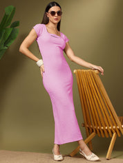 Kotty Women Self Design Keyhole Neck Maxi Dress