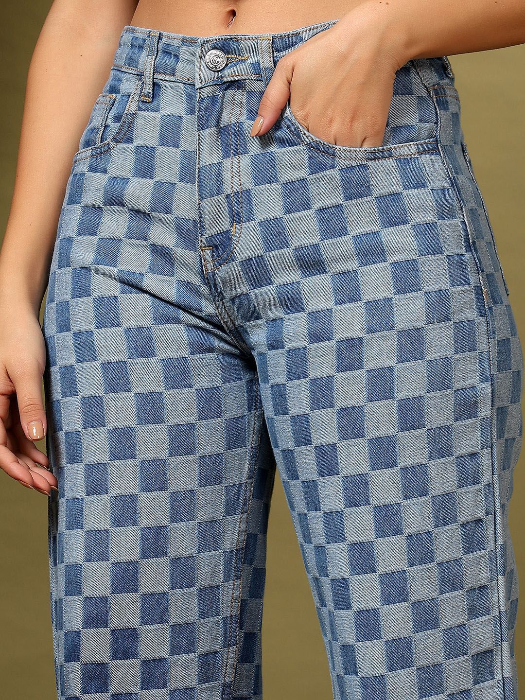 Kotty Women Straight Fit High-Rise Stretchable Jeans