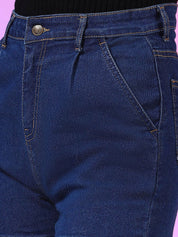 Kotty Women Solid High-Rise Cotton Denim Shorts