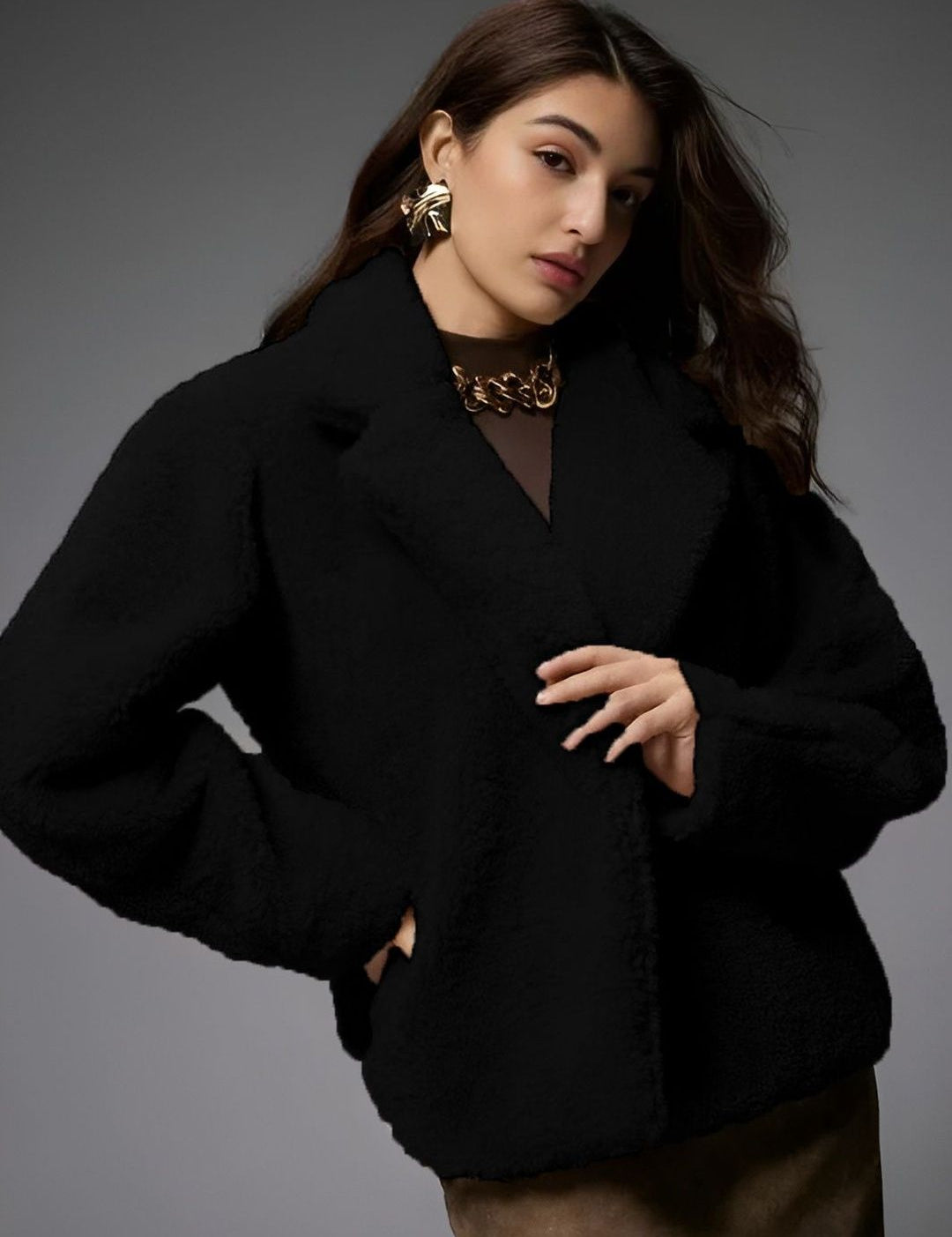 Kotty Lightweight Open Front Lapel Collar Jacket