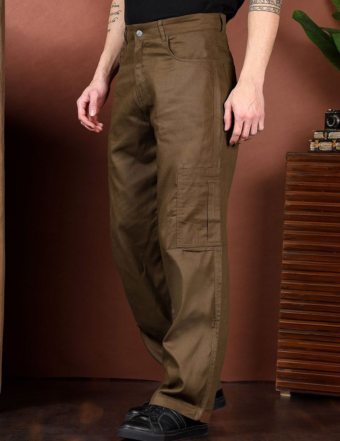 Kotty Men Relaxed Easy Wash Cargos Trousers