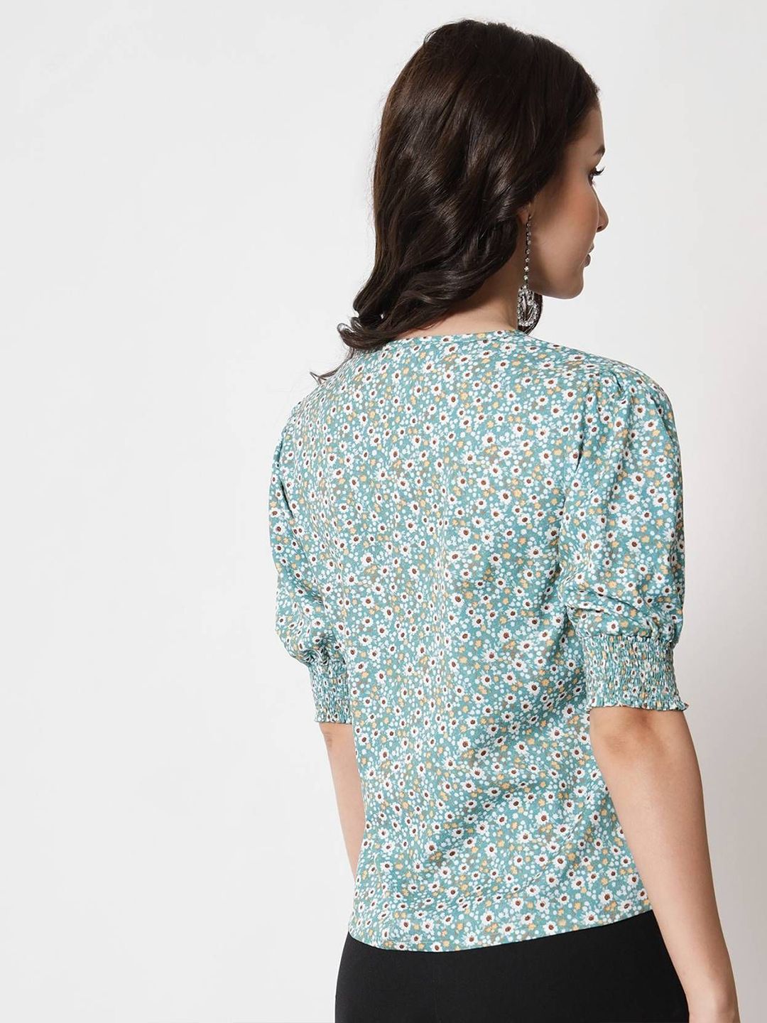 Kotty  Women Floral Printed Puff Sleeve Top