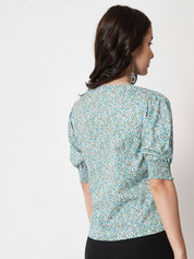 Kotty  Women Floral Printed Puff Sleeve Top