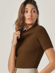 Kotty Women Solid High Neck Top