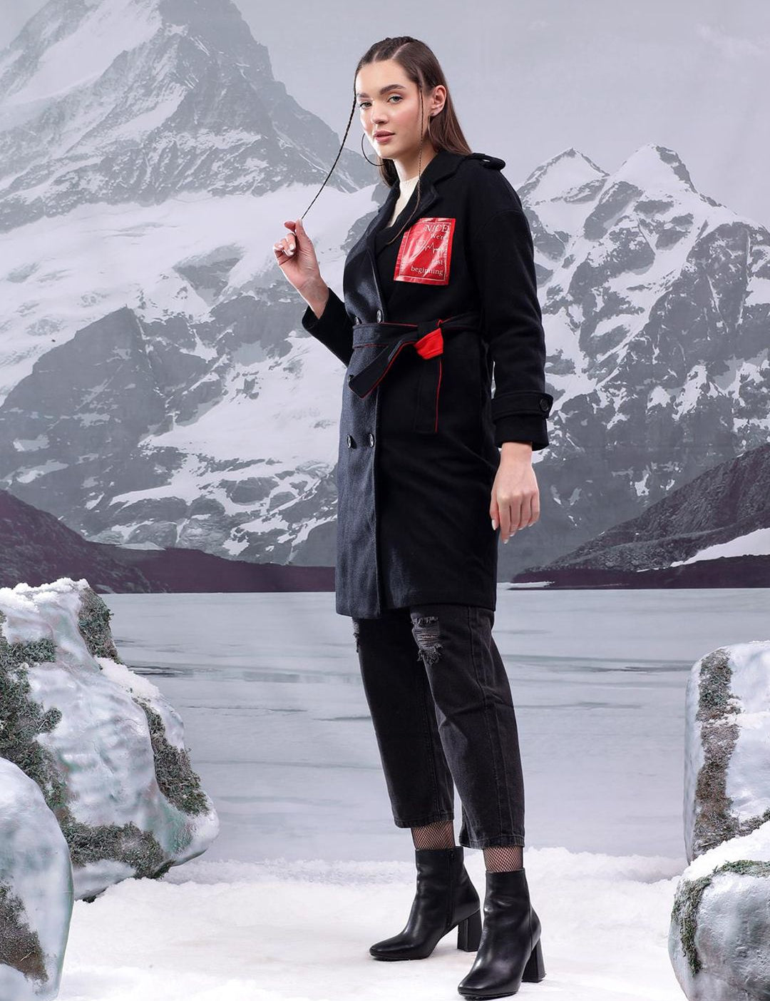 Kotty Notched Lapel Single-Breasted Overcoat