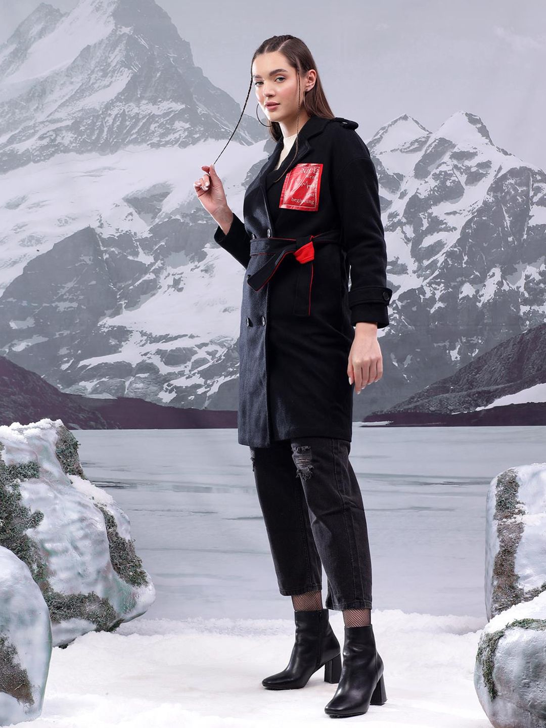 Kotty Notched Lapel Single-Breasted Overcoat