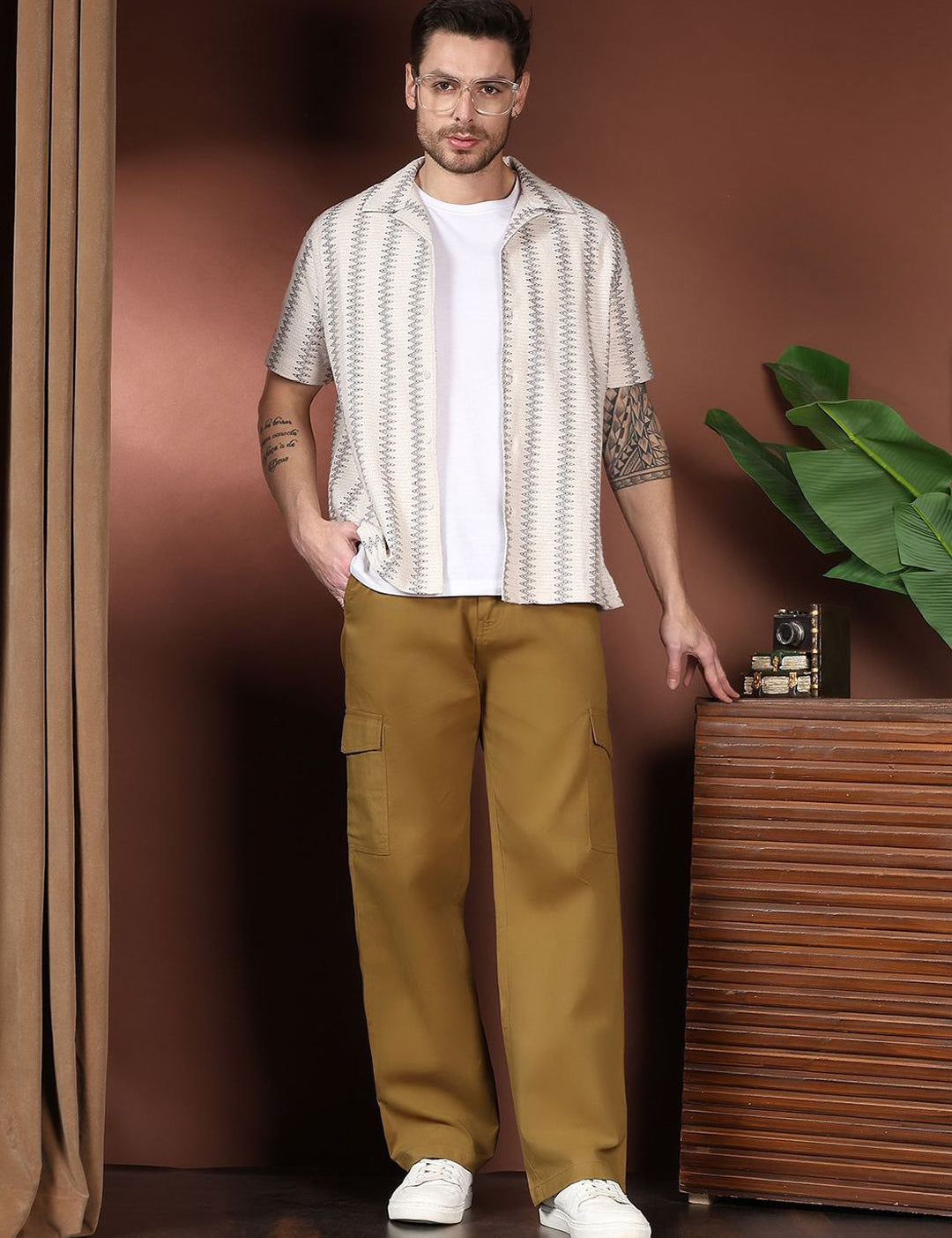 Kotty Men Relaxed Easy Wash Cargos Trousers