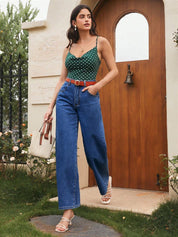 Kotty Women Straight Fit High-Rise Cotton Clean Look Jeans