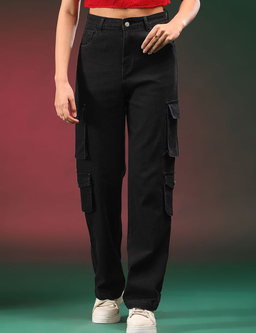 Kotty Women Straight Fit High-Rise Stretchable Jeans