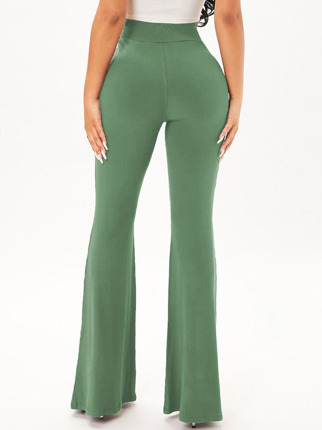 Kotty Women Regular Fit High-Rise Cotton Regular Trousers