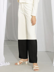 Kotty Women Colourblocked High-Rise Straight Fit Easy Wash Regular Trousers