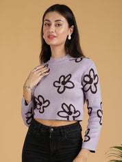 Kotty Women Floral Printed Crop Pullover