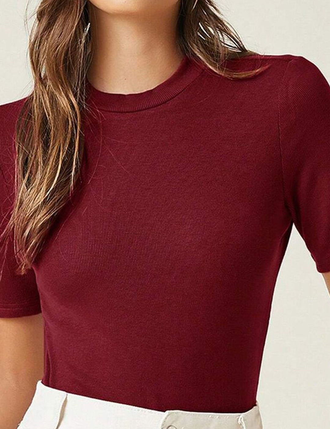 Kotty  Women Round Neck Short Sleeves Fitted Top