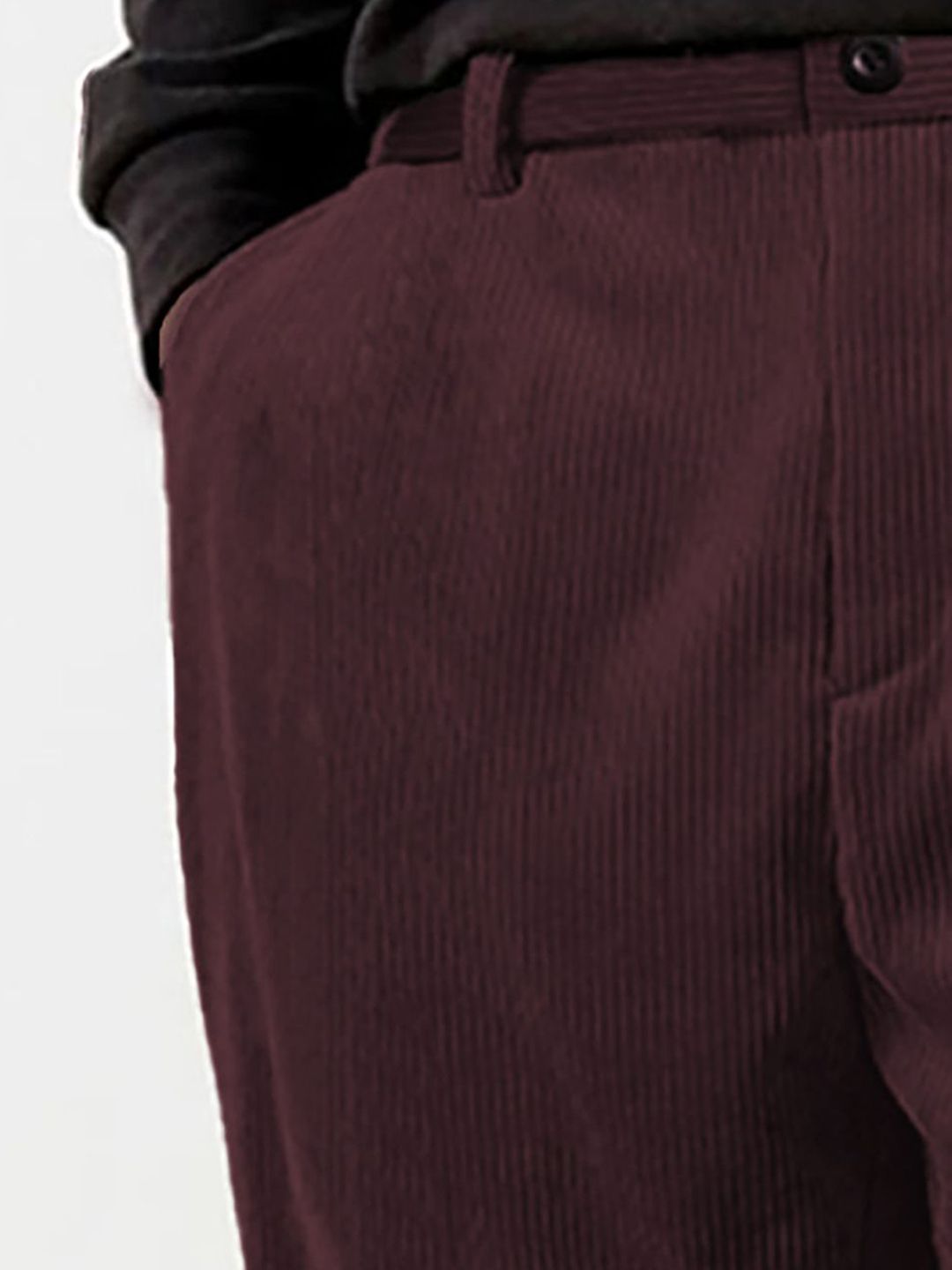 Kotty Men Relaxed Straight Fit High-Rise Corduroy Trousers