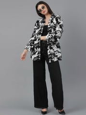 Kotty Women Spread Collar Floral Printed Cotton Oversized Casual Shirt