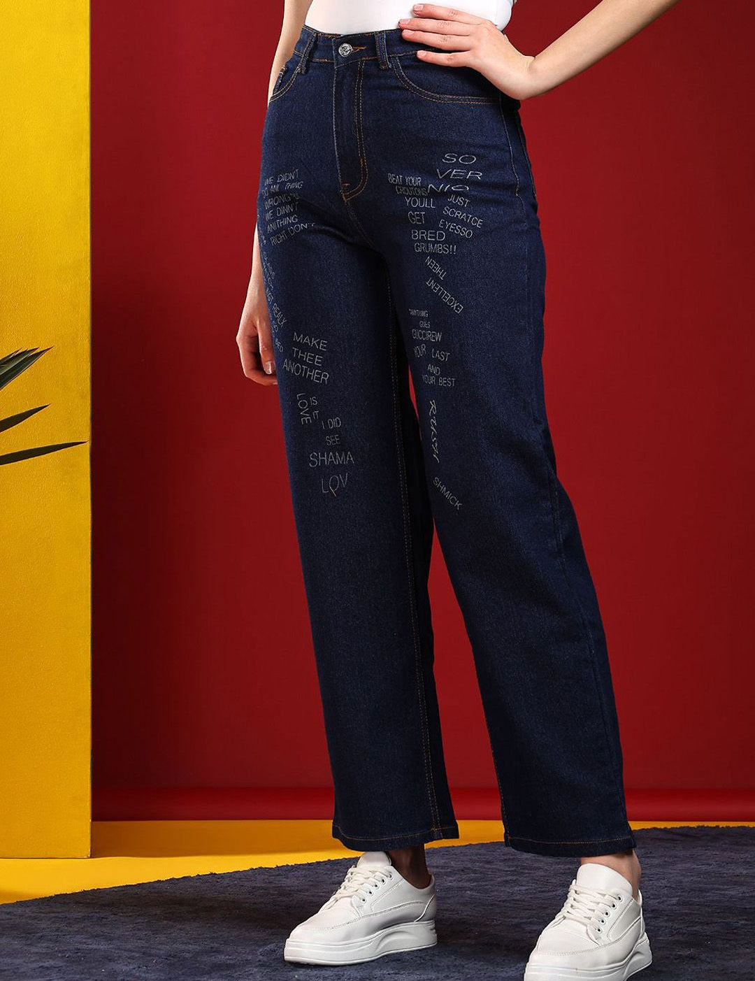 Kotty Women Jean Straight Fit High-Rise Stretchable Jeans