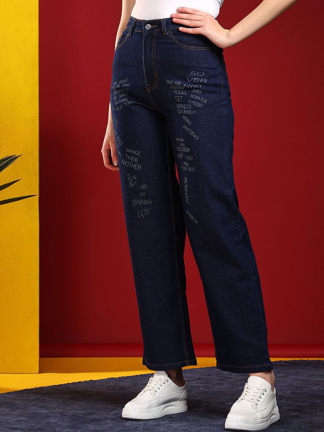 Kotty Women Jean Straight Fit High-Rise Stretchable Jeans