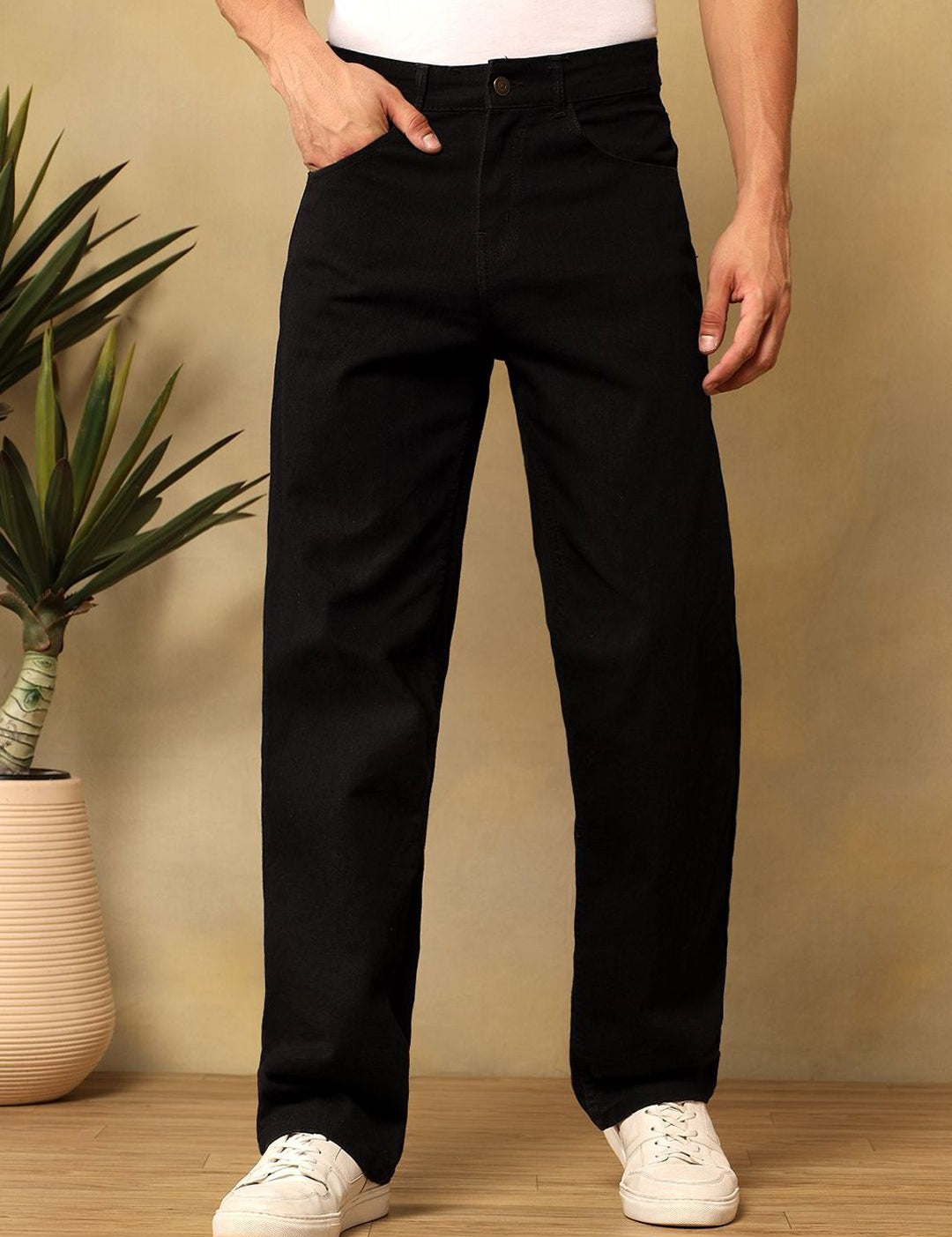 Kotty Men Regular Fit Mid-Rise Stretchable Cotton Jeans