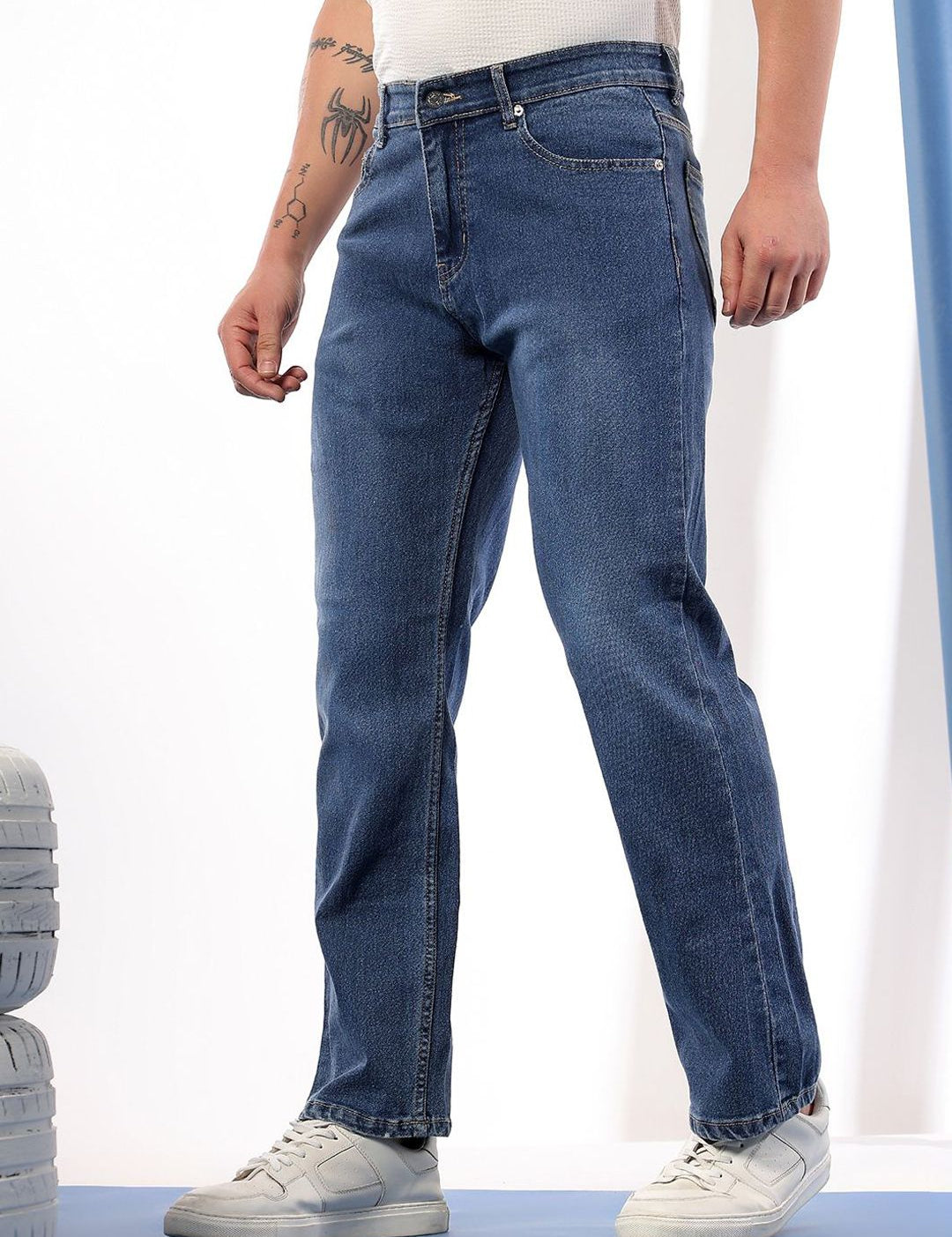 Kotty Men Comfort Regular Fit Mid-Rise Stretchable Jeans