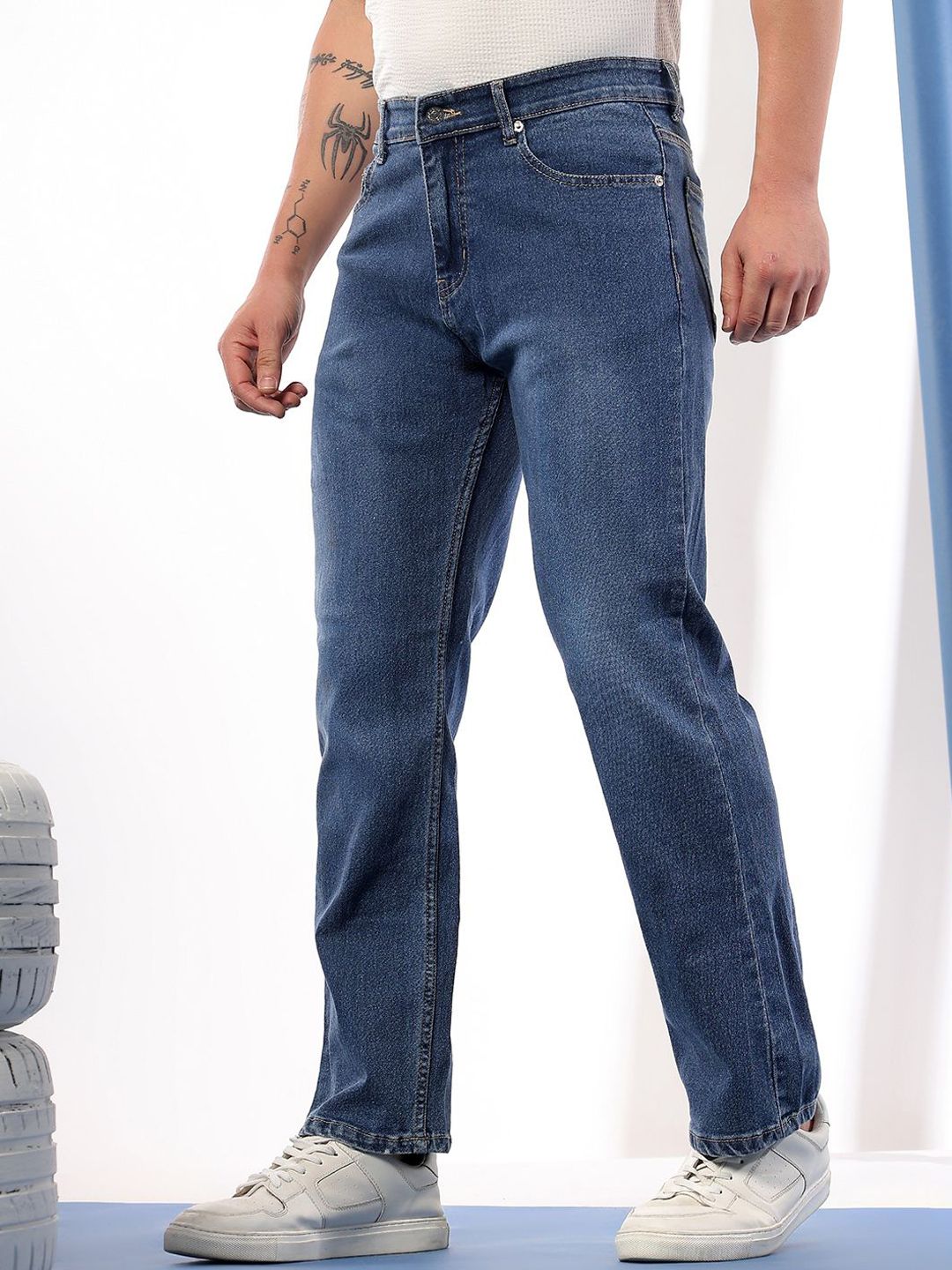 Kotty Men Comfort Regular Fit Mid-Rise Stretchable Jeans