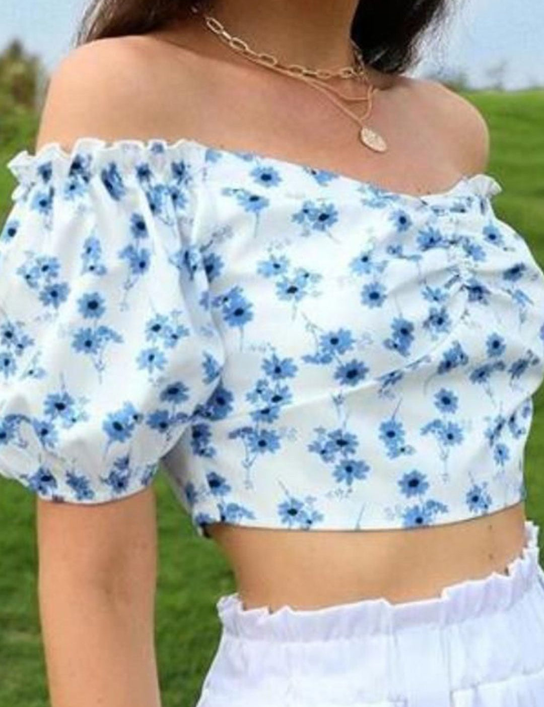 Kotty Women Floral Off-Shoulder Crop Top
