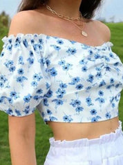 Kotty Women Floral Off-Shoulder Crop Top