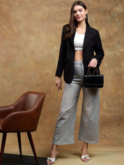 Kotty Solid Notched Lapel Overcoat