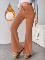 Kotty Women High-Rise Slip-On Bootcut Easy Wash Trousers