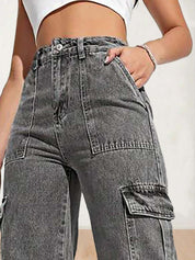 Kotty Women Regular Fit High-Rise Stretchable Cargos Jeans