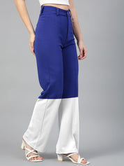Kotty Women Colourblocked High-Rise Easy Wash Trousers