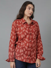 Kotty Women Floral Opaque Printed Casual Oversized Shirt