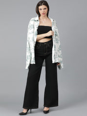 Kotty Women Spread Collar Conversational Printed Cotton Oversized Casual Shirt