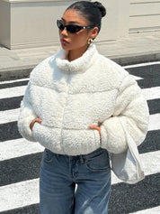 Kotty Women Woollen Crop Open Front Jacket