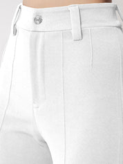 Kotty Women Colourblocked Relaxed Straight Leg Straight Fit High-Rise Easy Wash Trousers