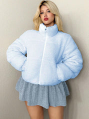 Kotty Women Stand Collar Self Design Open Front Jacket