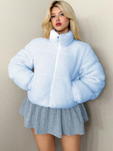 Kotty Women Stand Collar Self Design Open Front Jacket