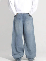 Kotty Men Wide Leg Low-Rise Light Fade Stretchable Jeans