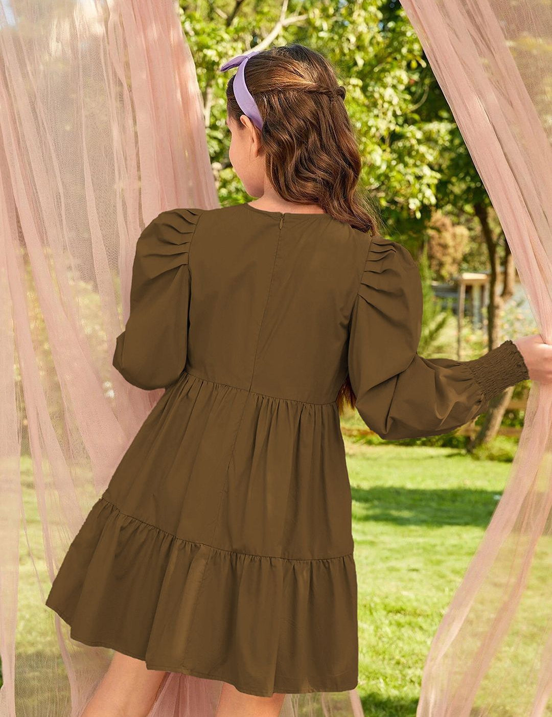 Kotty Puff Sleeve Fit & Flare Dress