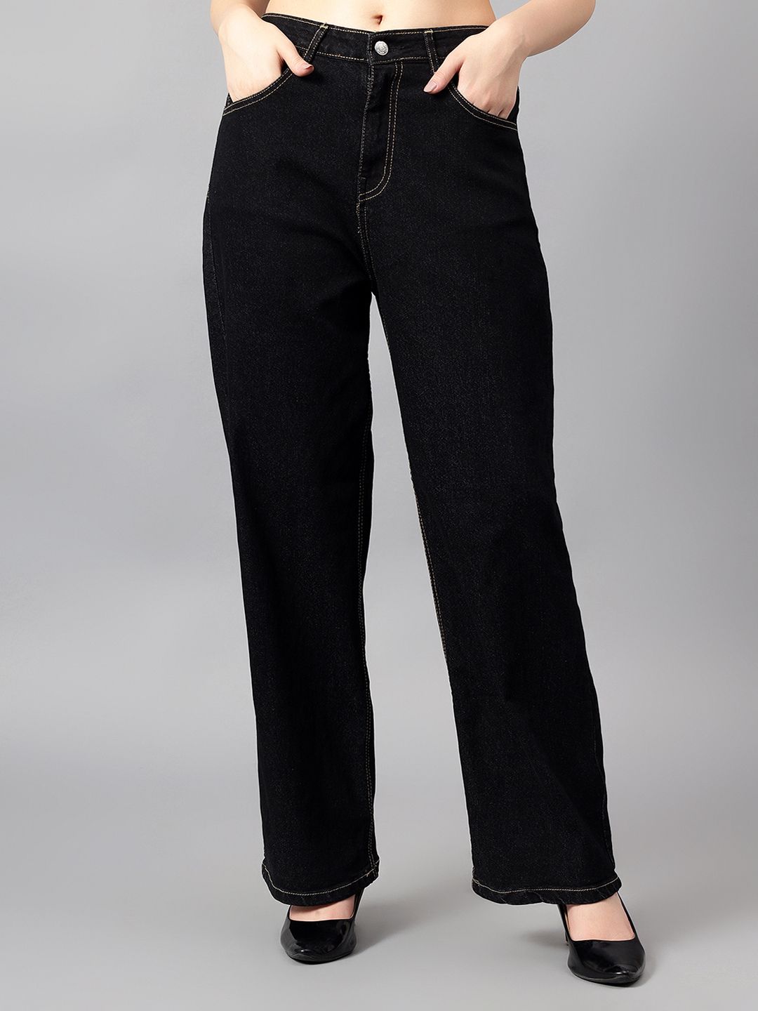 Kotty Women Straight Fit High-Rise Cotton Stretchable Jeans