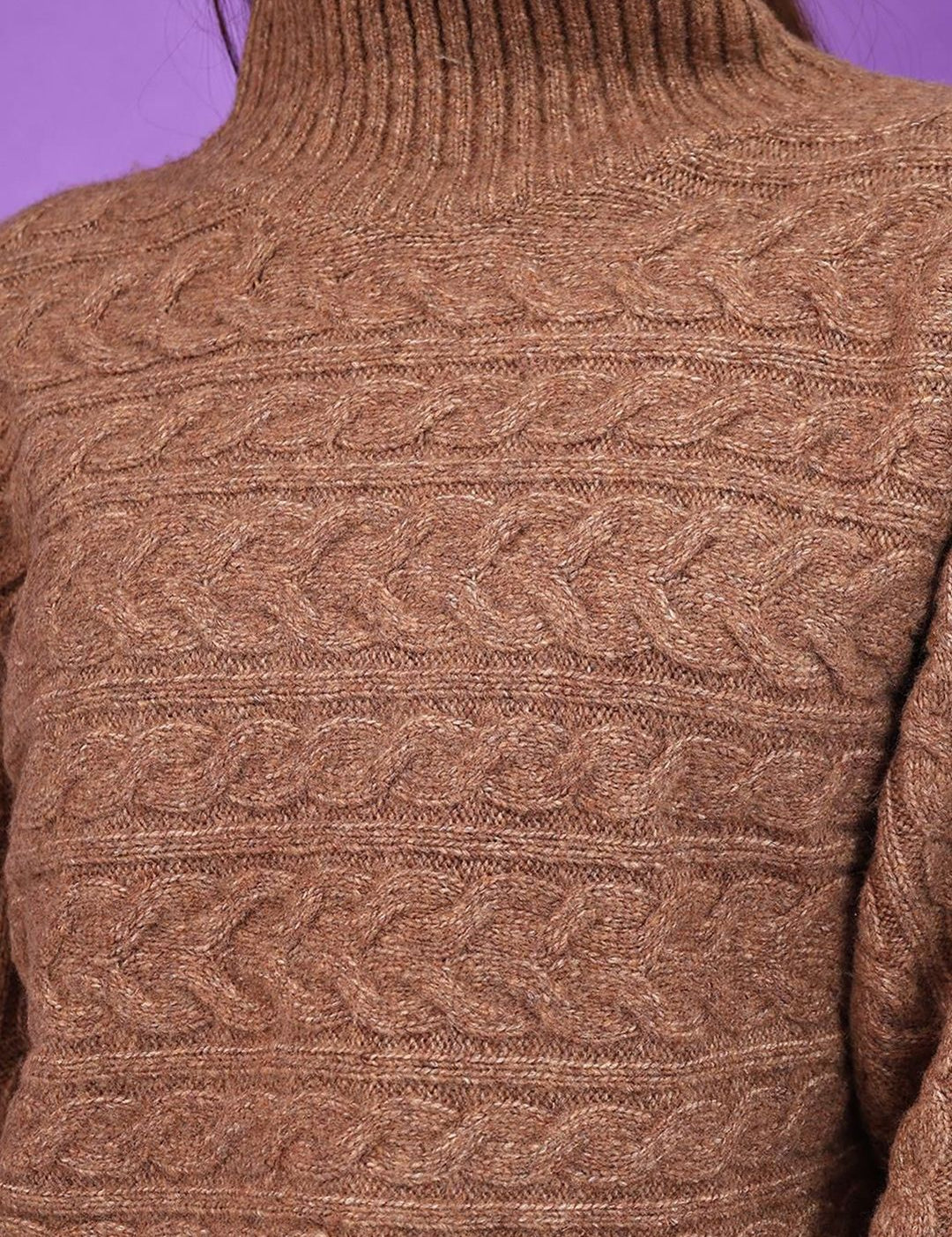 Kotty Women Cable Knit Crop Pullover