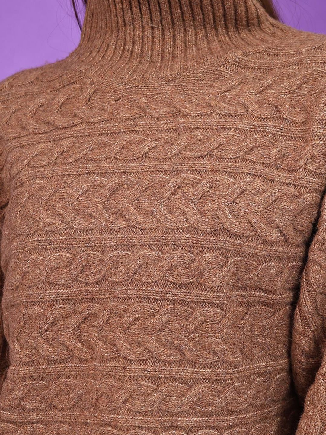 Kotty Women Cable Knit Crop Pullover