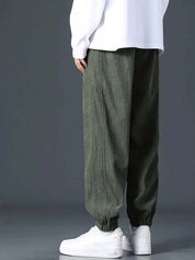Kotty Men Relaxed High-Rise Corduroy Joggers Trousers