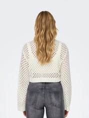 Kotty Women Cotton Round Neck Crop Pullover Sweaters