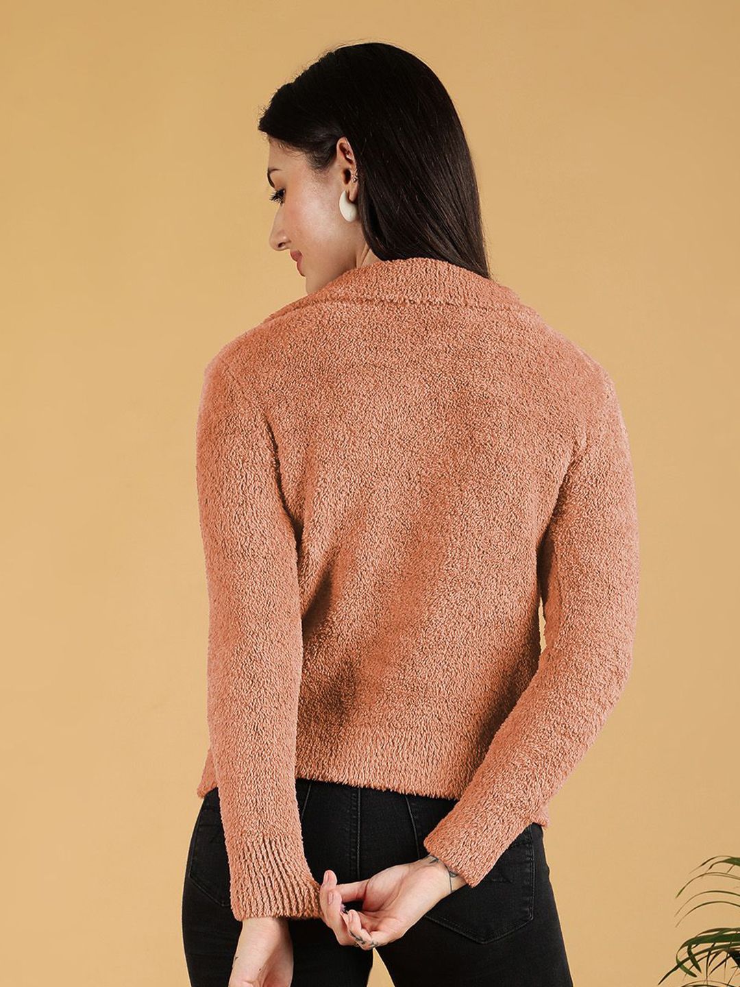 Kotty Women Shirt Collar Crop Pullover